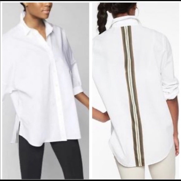 Athleta Tops - Athleta Marinwood Stripe White Button Down Long Sleeve Shirt
